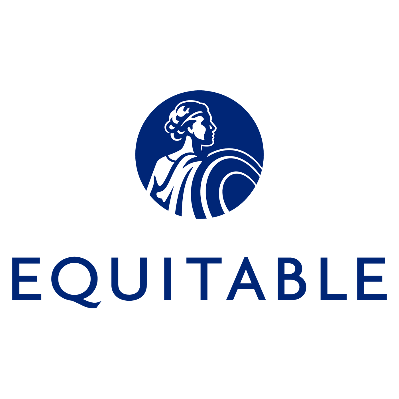 Equitable logo with blue circular profile icon and wordmark on a white background