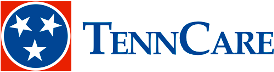 TennCare logo with Tennessee state flag symbol and blue text.