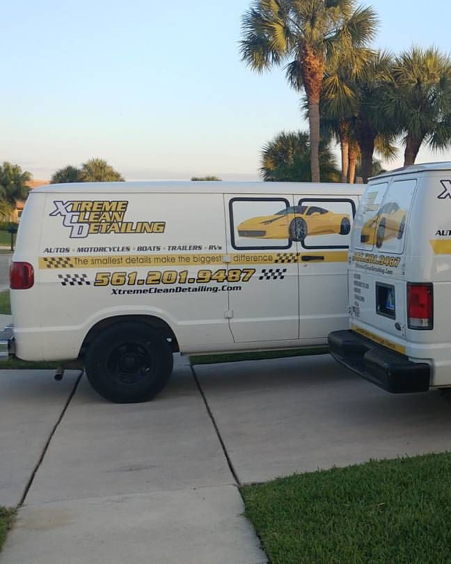 Two white vans with