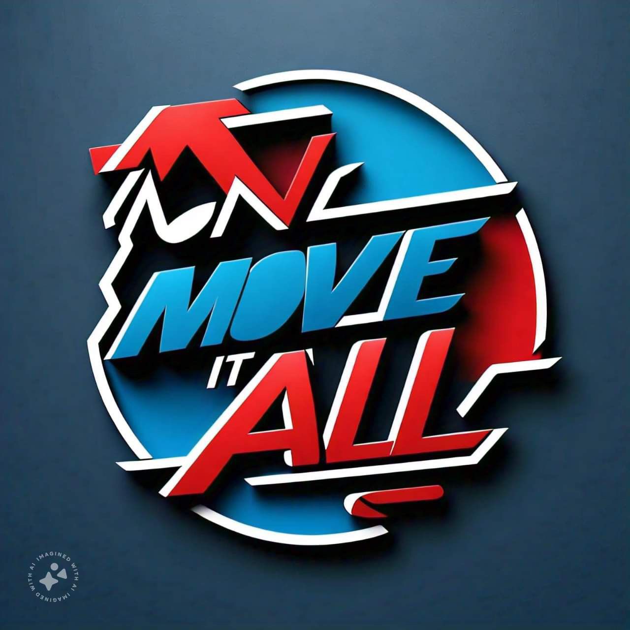 A blue and red logo that says