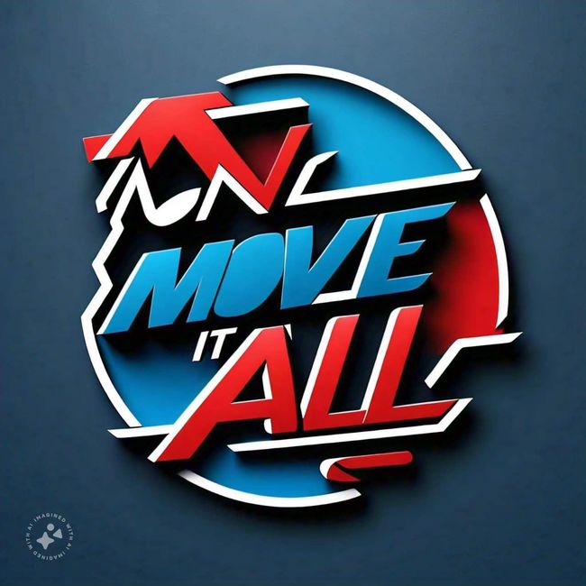 A blue and red logo that says