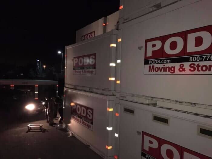 A stack of pods moving and storage containers 28.4845° N, 81.2519° W