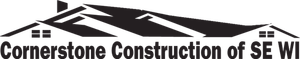 Cornerstone Construction of SE WI logo with stylized black roof icon and bold text