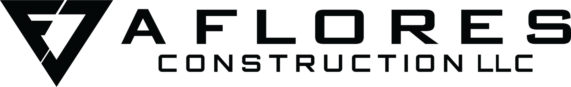 A black and white logo for vaflores construction llc