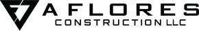 A black and white logo for vaflores construction llc