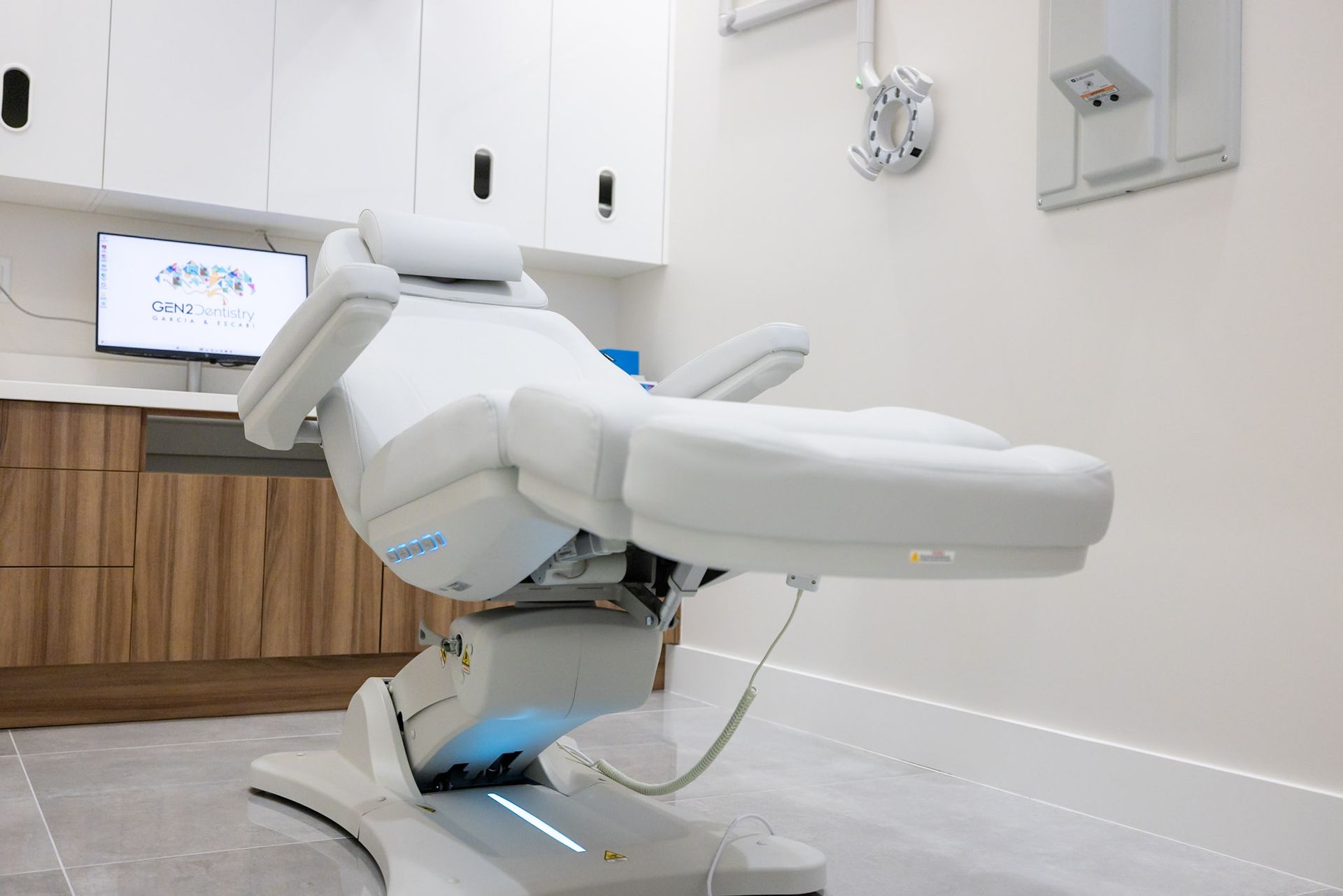 Treatment chair in the CARE Esthetics suite at GEN2 Dentistry, Davie, FL