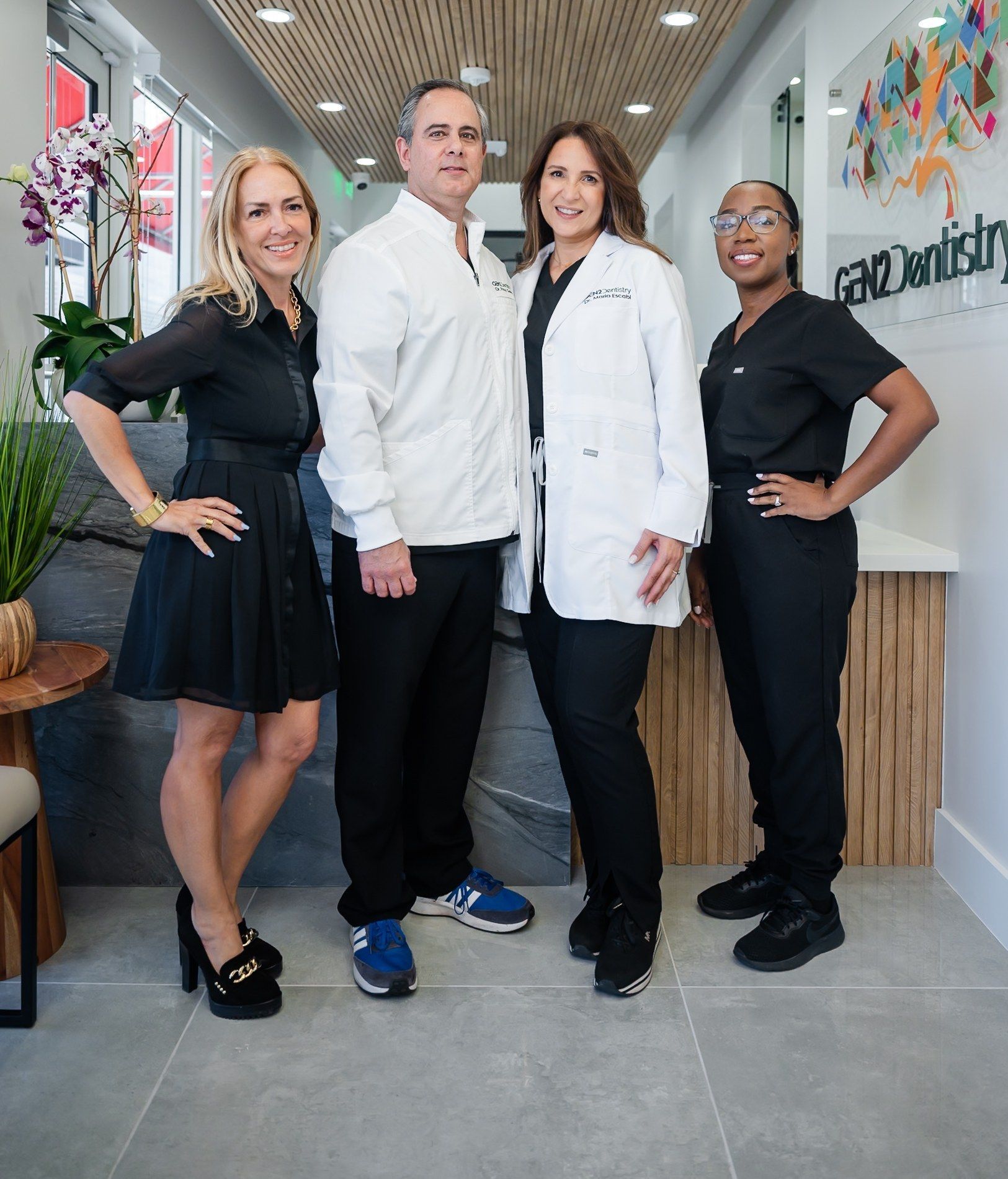 Dr. Garcia, Dr. Escabí and the GEN2 Dentistry team in Davie, FL