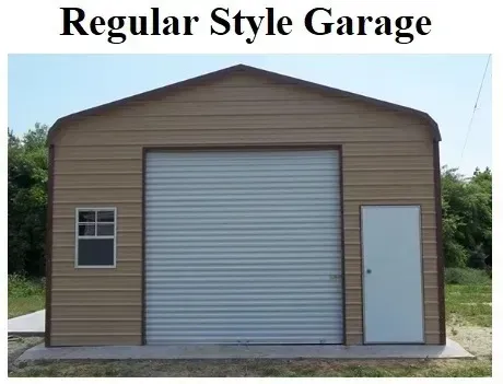 tan metal garage