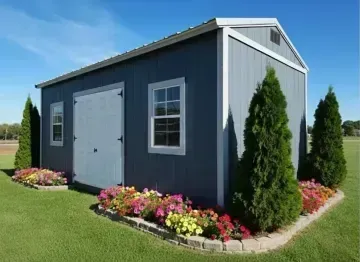 blue side garden shed