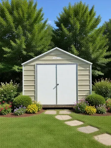 garden shed with double doors