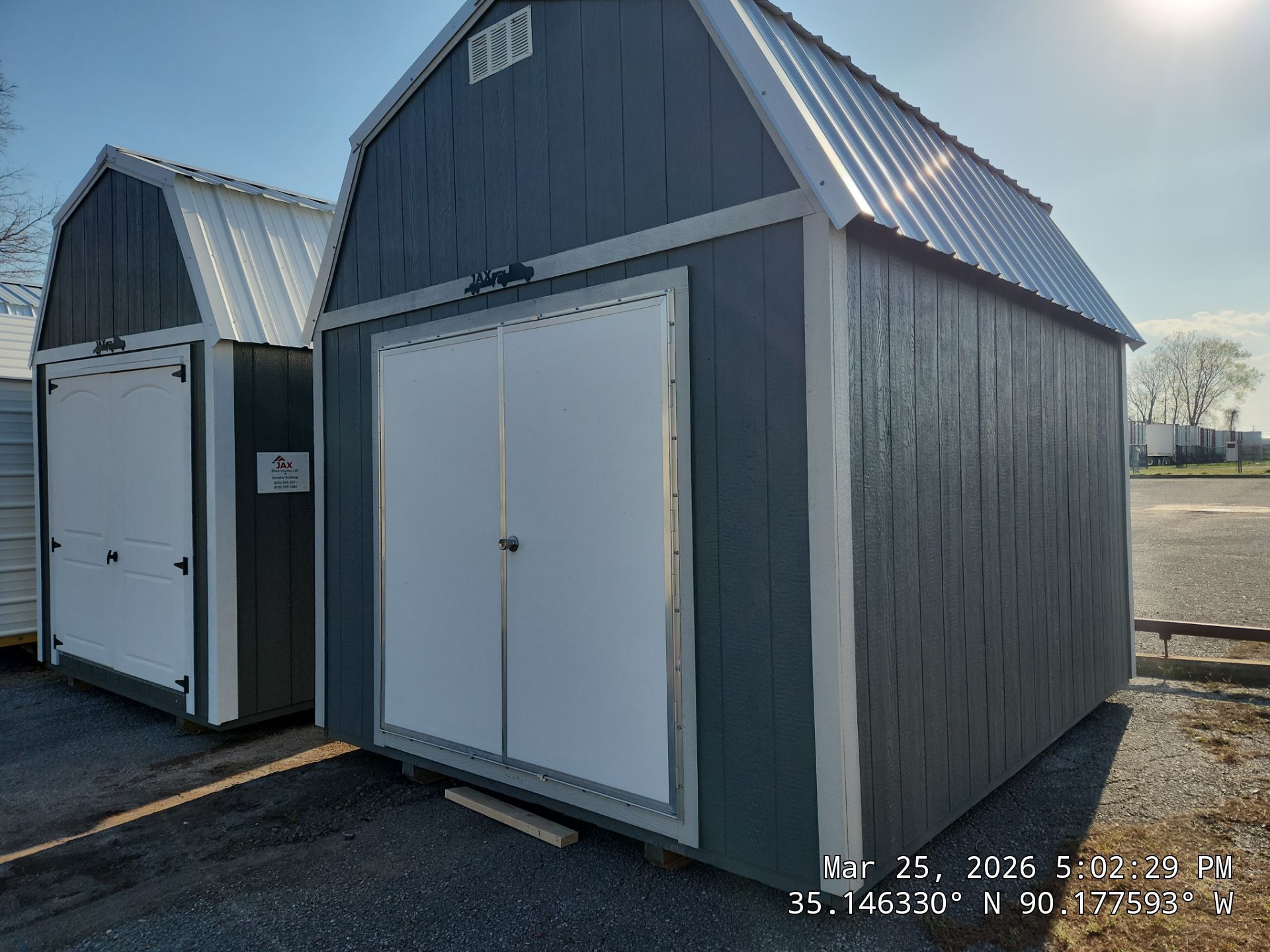lofted barn with double doors