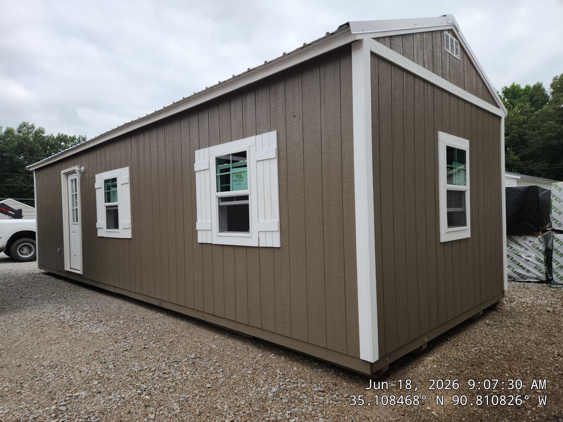 brown side garden shed