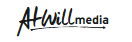 Stylized black and gray “Atwill media” logo on a white background