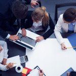 meeting of team of business people