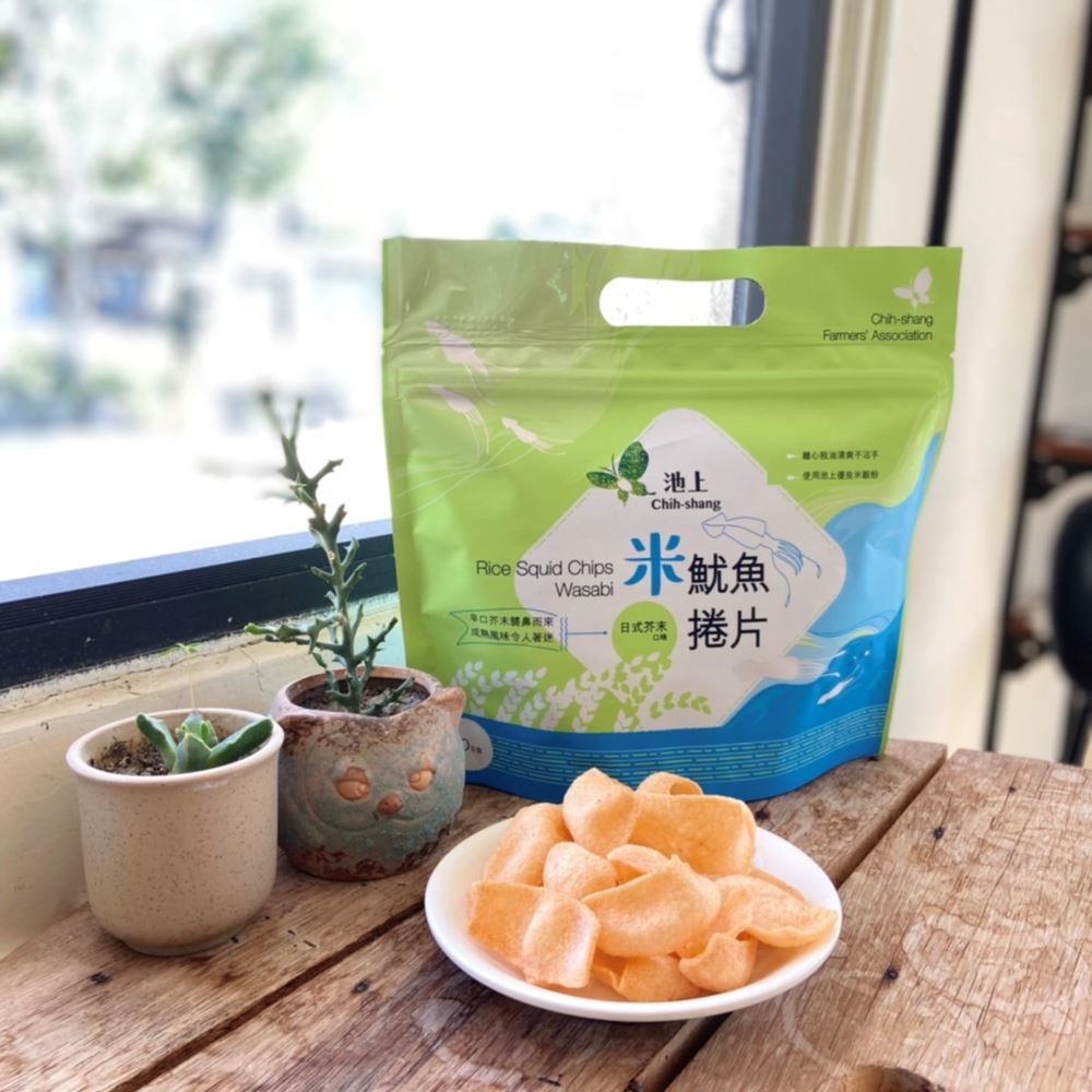 【池上鄉農會】米魷魚捲片 日式芥末口味