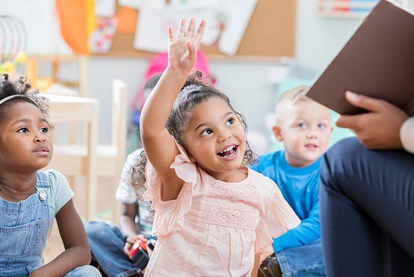 Little Girl Raising Her Hand — Tuscaloosa, AL — Tender Loving Care Little Girl Raising Her Hand — Tuscaloosa, AL — Tender Loving Care
