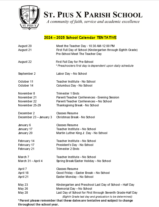 St Pius X Parish School Lombard IL