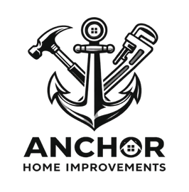 Anchor Home Improvements logo with black anchor and crossed hammer, wrench, and paint roller tools.