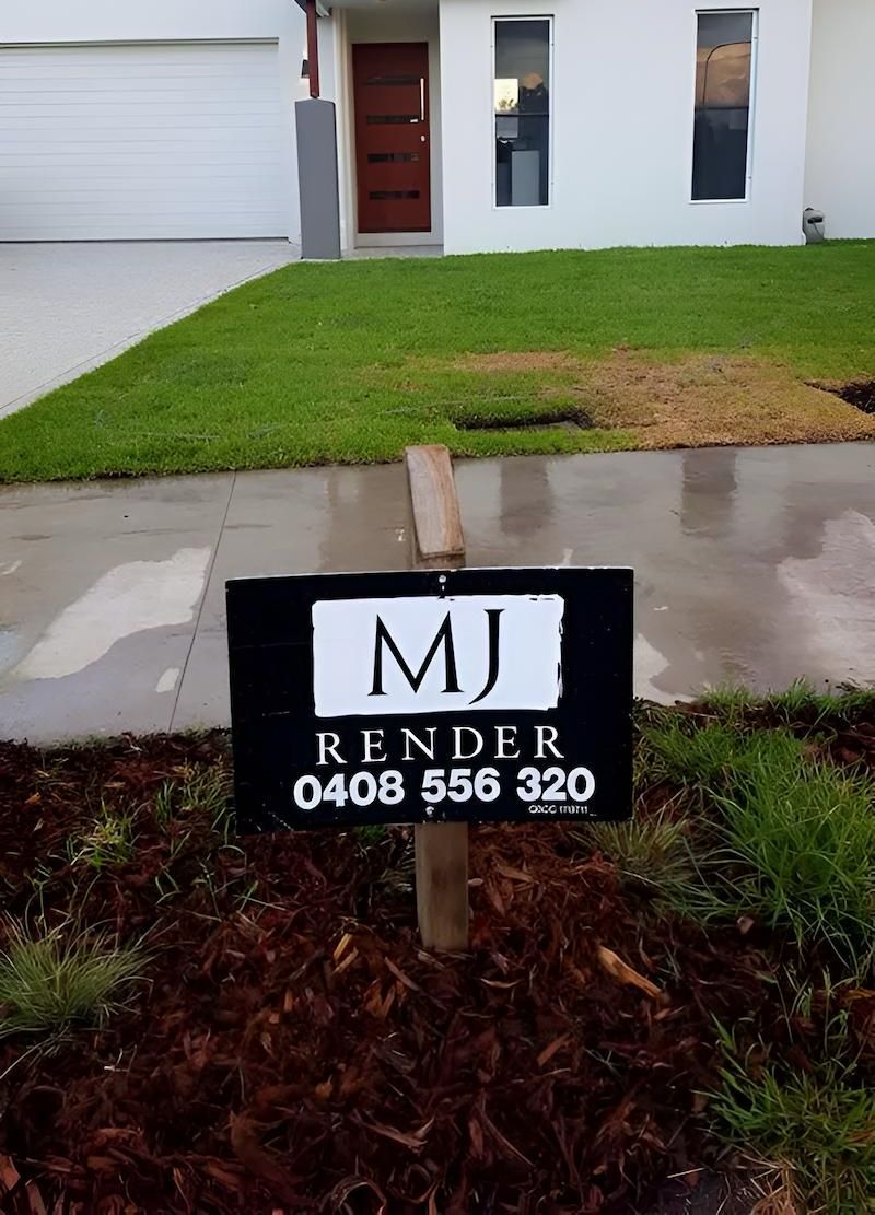 A Sign That Says Mj Render on It in Front of a House — MJ Render in Buderim, QLD