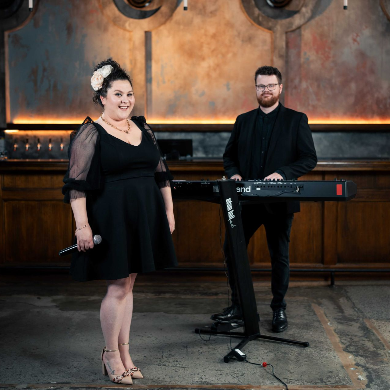 Professional wedding singer entertaining guests in Melbourne venue