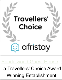 A travelers choice award for sandalwood guest house