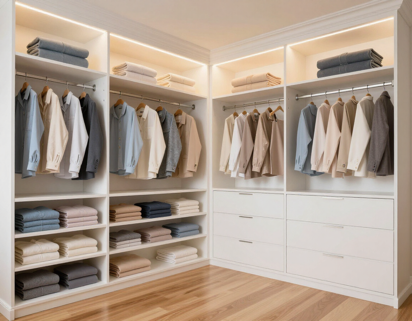 Organized walk-in closet - Home Organization Salt Lake City