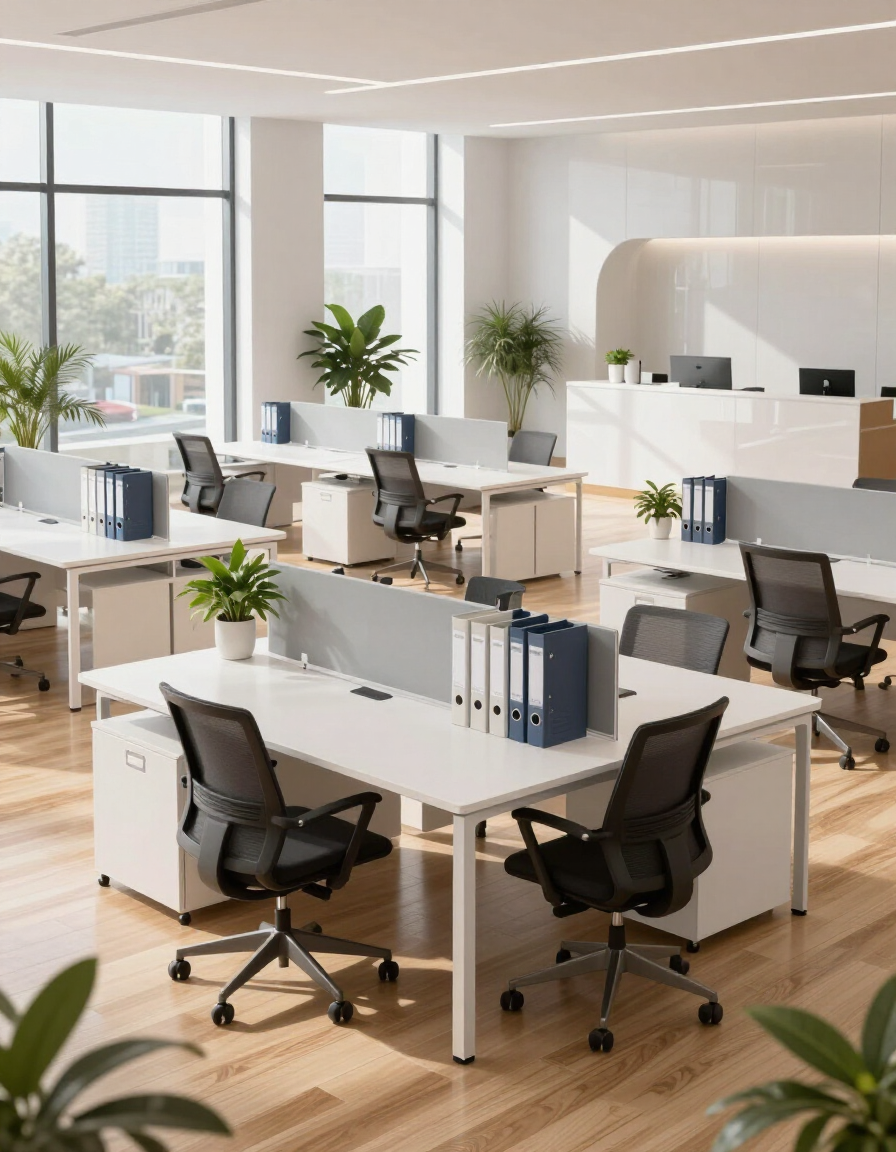 Organized modern office workspace in Salt Lake County - Organized by Stephanie commercial organizing