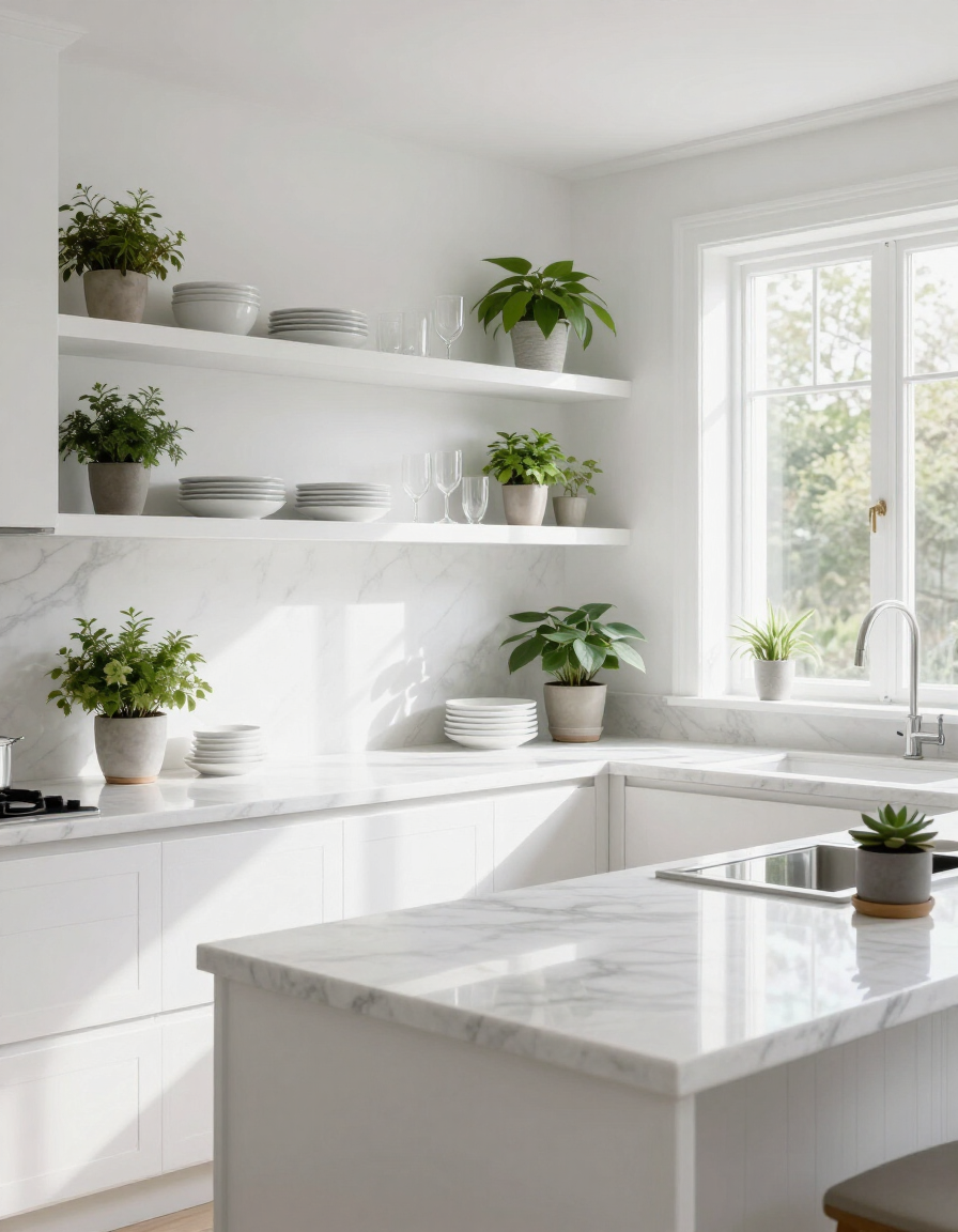Beautifully organized luxury kitchen interior, Salt Lake County home organizer