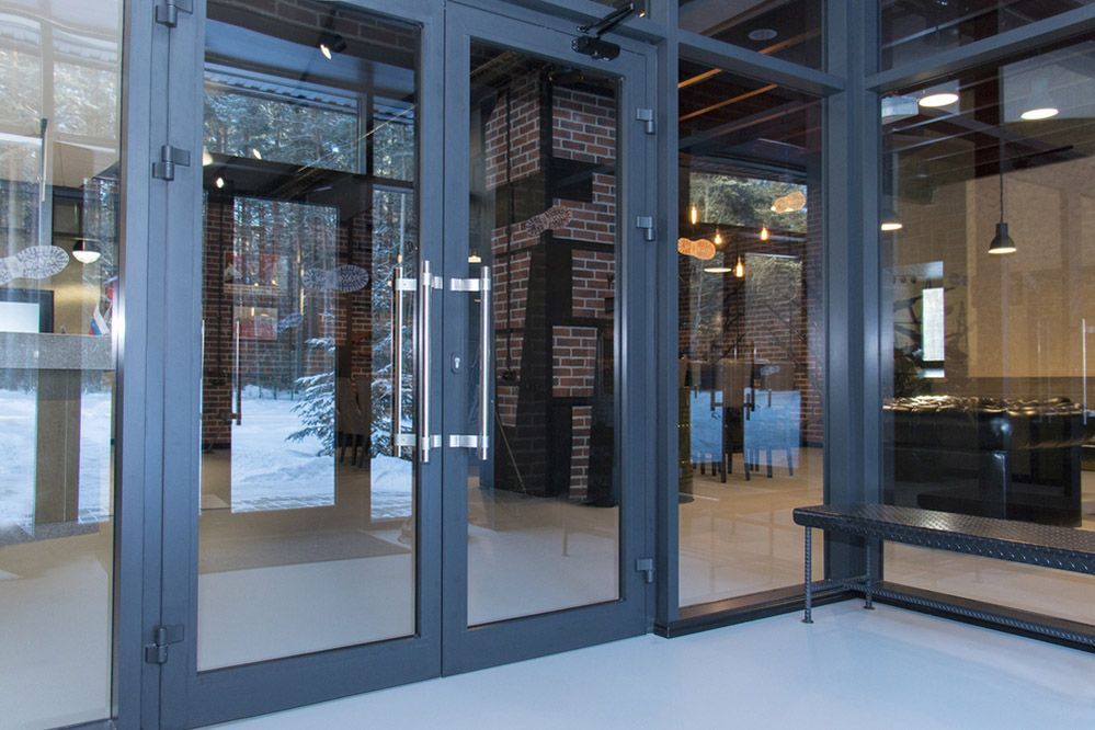 A Large Building With A Lot Of Glass Doors And Windows — Ace Glass & Aluminium In Grafton, NSW