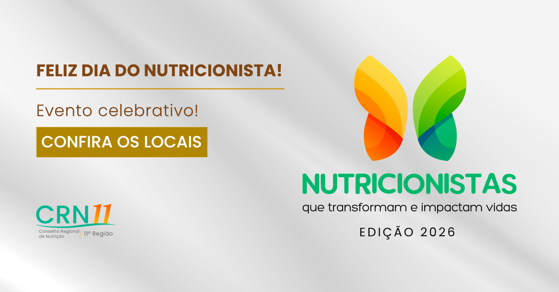 Gráfico publicitário para nutricionistas com logotipo, estrelas douradas e texto elogiando a profissão.