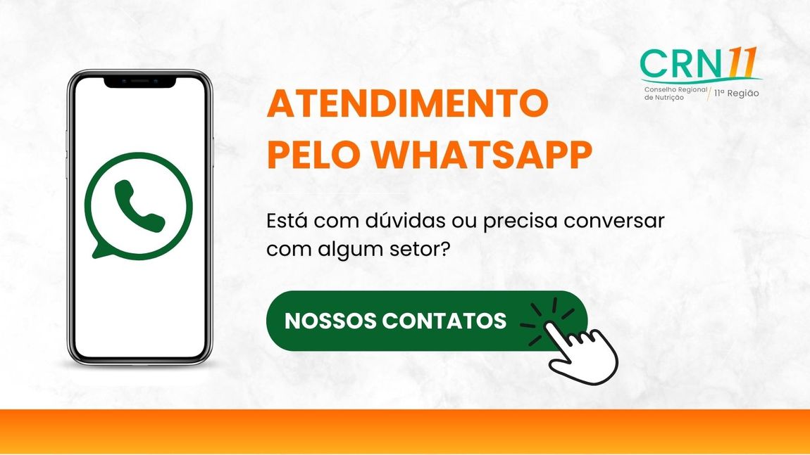Anúncio com smartphone e logo do WhatsApp, texto “Atendimento pelo WhatsApp” e botão “Nossos contatos” em verde.