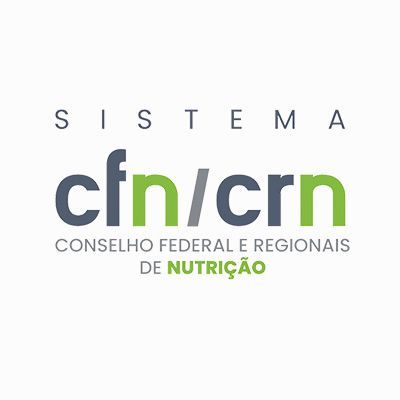 Logo do Sistema CFN/CRN, com texto cinza, verde e laranja do Conselho Federal de Nutrição.