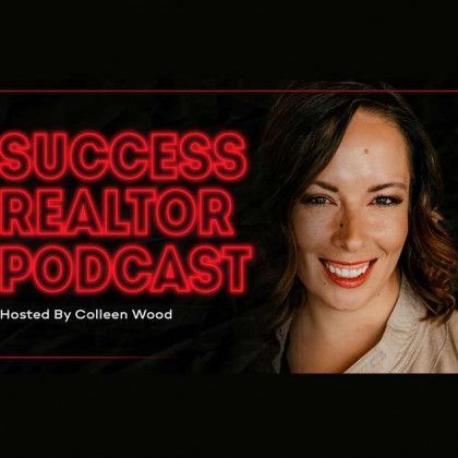 Podcast cover art: smiling woman with the words