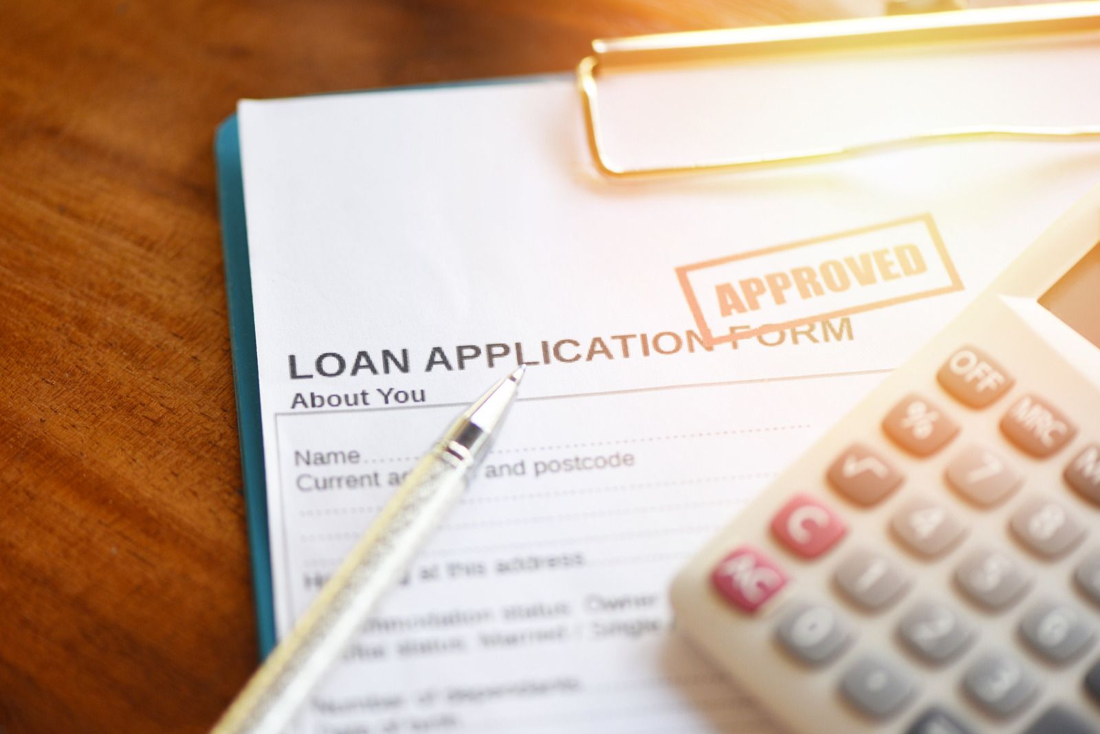 Loan application form with 