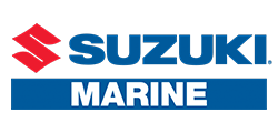 Suzuki Marine logo in red and blue on a white background