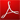 Red Adobe Acrobat PDF icon on a square red background with a white stylized ribbon “A” logo