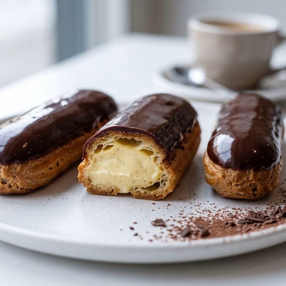 chocolate glazed eclairs