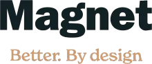 Magnet logo with the tagline “Better. By design.”