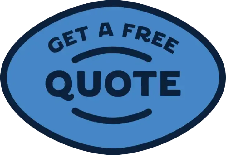 Blue oval button with text 
