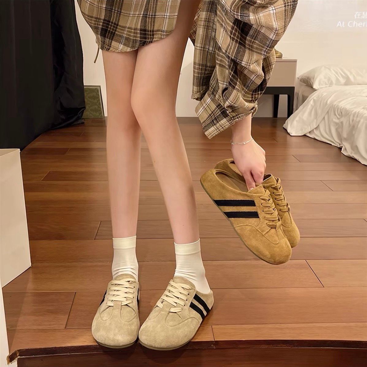 早秋新款❗️ 復古德訓內增高半拖鞋❗