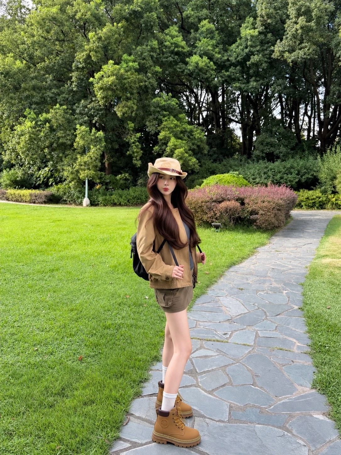 真皮面高筒情侶大黃靴