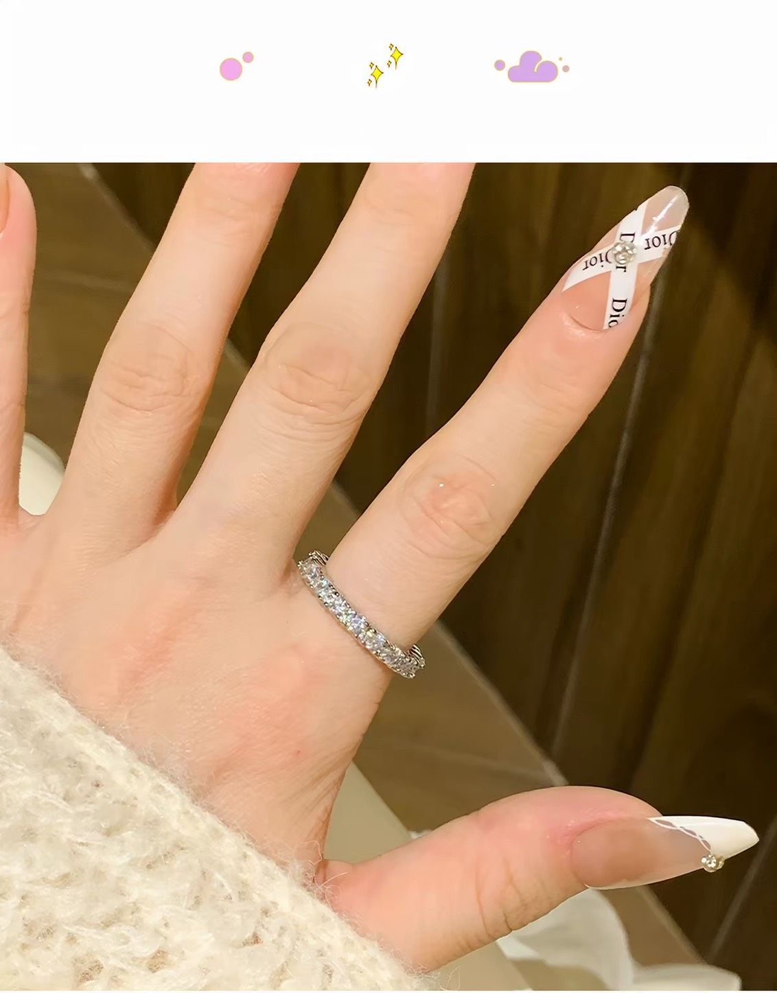 ㊙️美安獨家優惠免運㊙️    一眼淪陷?  超閃滿鑽輕奢高級感尾戒素圈戒指