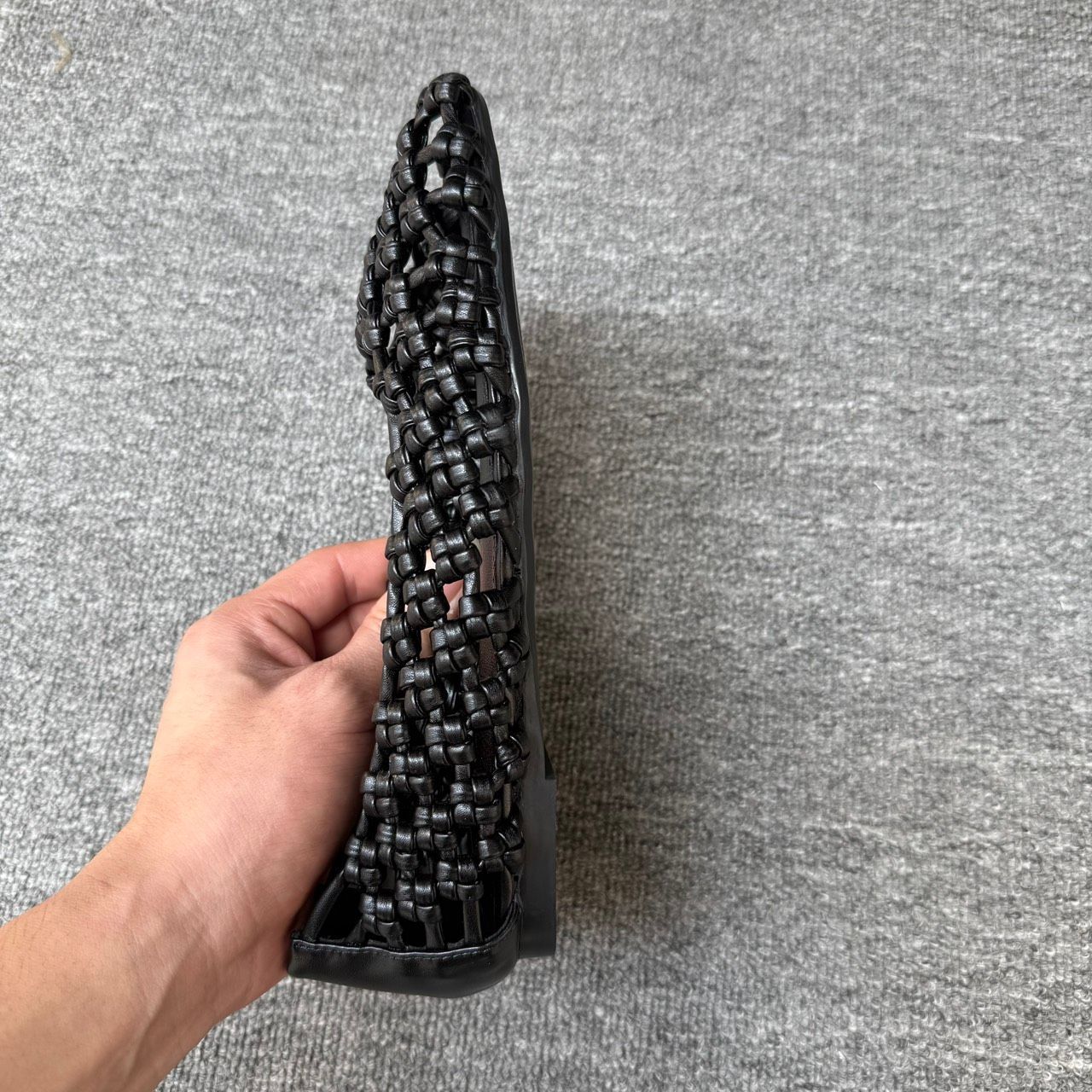 法國??品牌原單法式編織網面鏤空圓頭透氣洞洞鞋