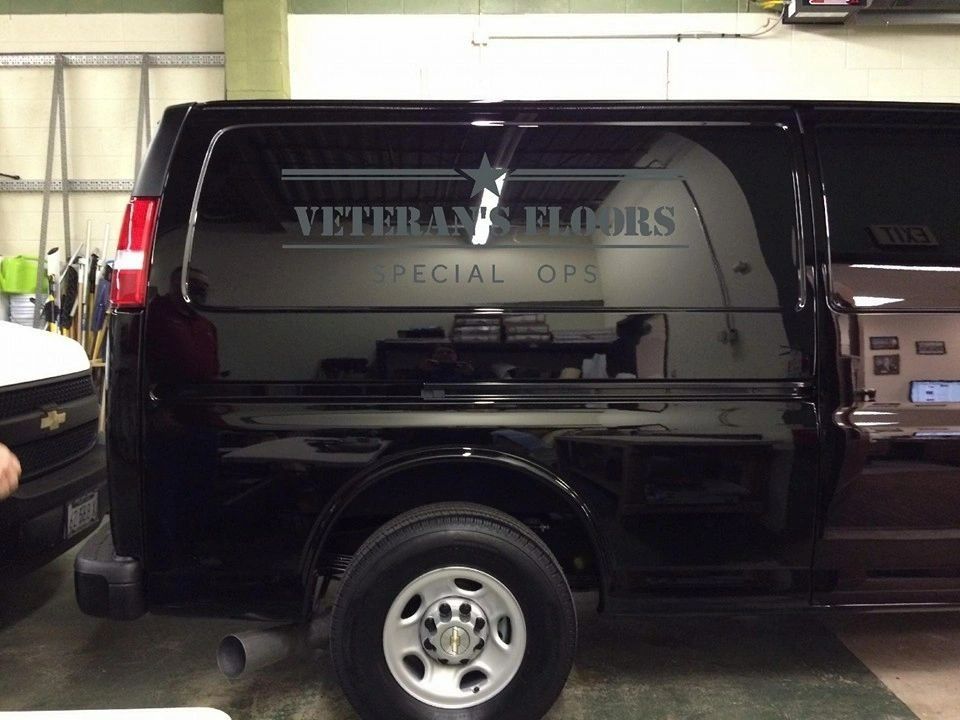 A black van with 