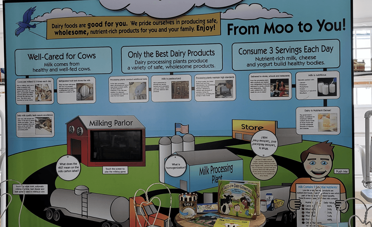 A poster that says from moo to you on it