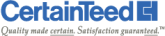 CertainTeed logo with blue text and square.