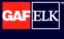 GAF ELK logo with red and black squares; white text on each.