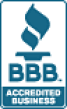 BBB Accredited Business logo: Blue flame icon above