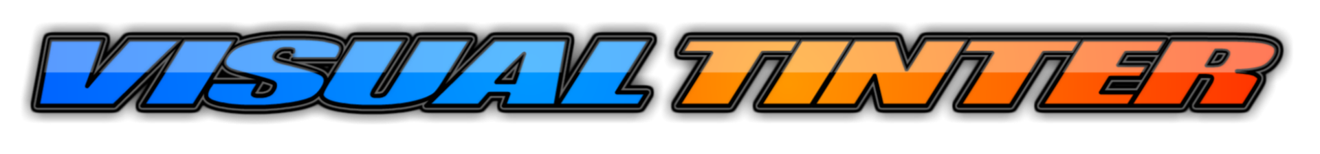A blue and orange logo for visual tinter on a white background
