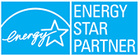 A blue energy star partner logo with a white star.